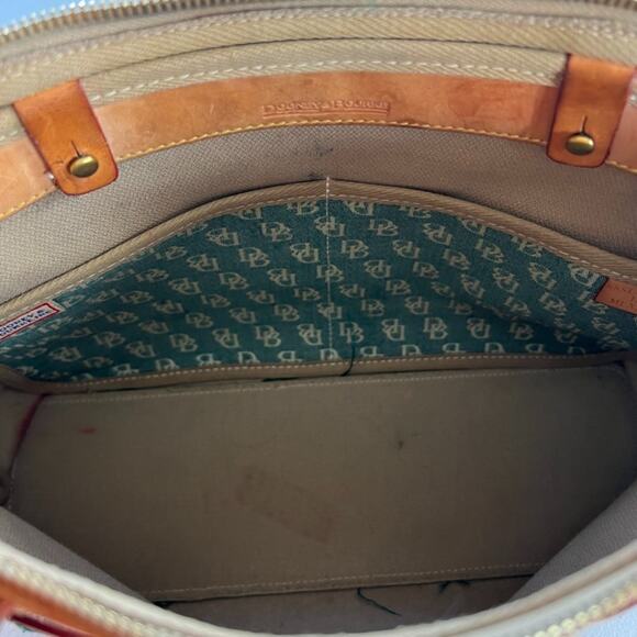 Dooney & Bourke Satchel Handbag Signature DB Denim Leather Trim Carry On Bag - Picture 16 of 16